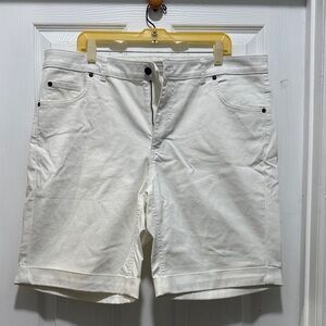 Woman Within White Jean Shorts
